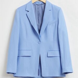 & other stories powder blue pantsuit set